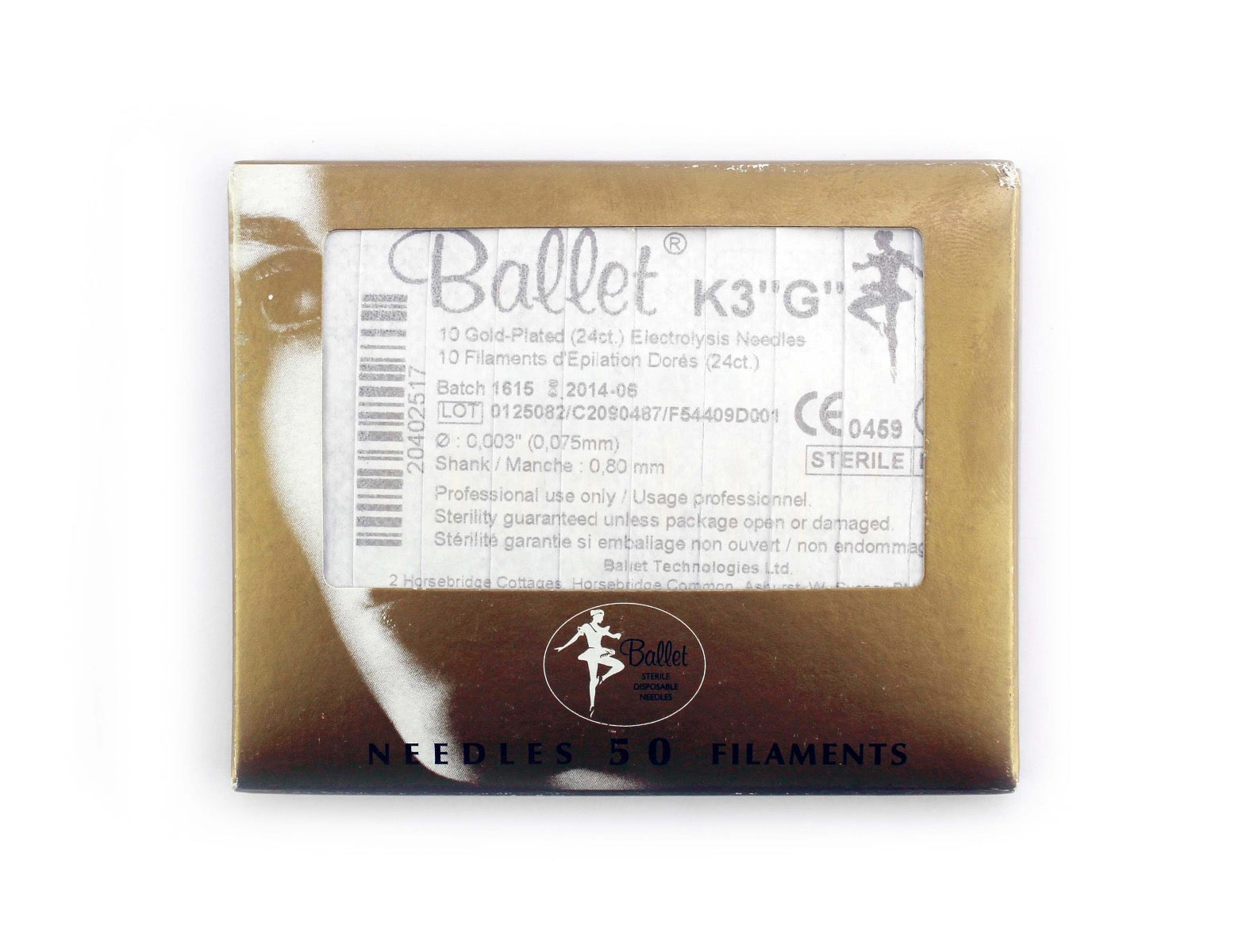 Ballet K3 "G" Gold-Plated (24ct.) Insulated Electrolysis Needles LOT 89
