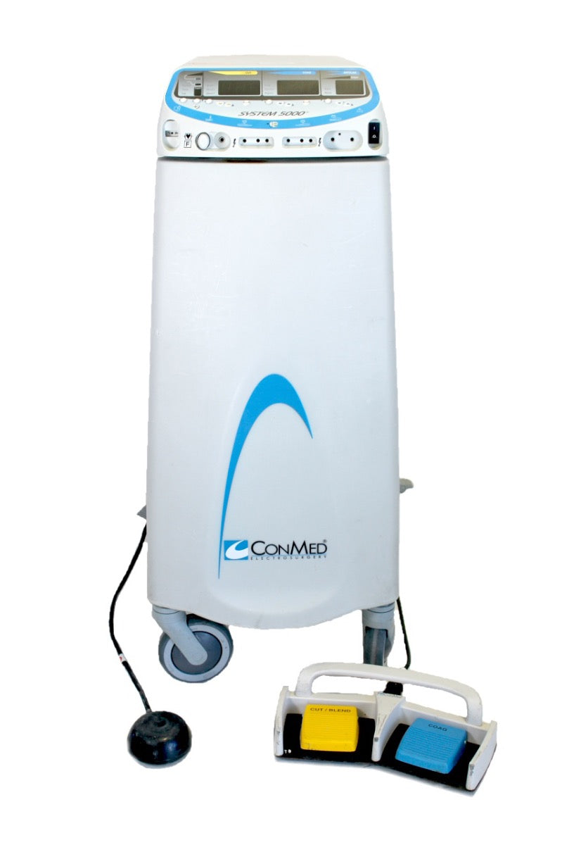 Conmed System 5000 ElectroSurgical Unit with Foot Pedals & Cart