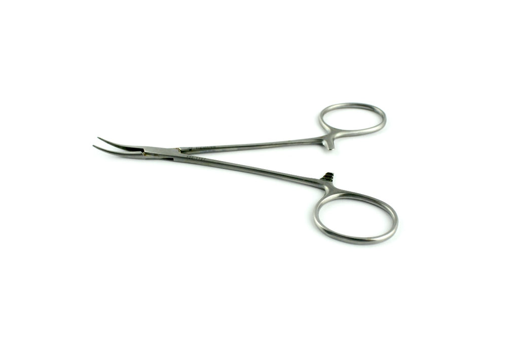 Tiemann Hemostatic Mosquito Forceps Stainless Steel Curved Serrated Tip 4 1/2"