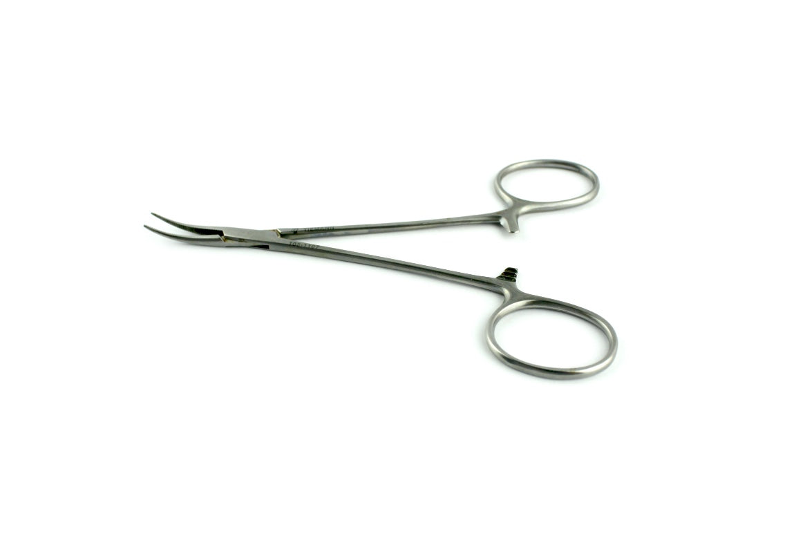 Tiemann Hemostatic Mosquito Forceps Stainless Steel Curved Serrated Tip 4 1/2"