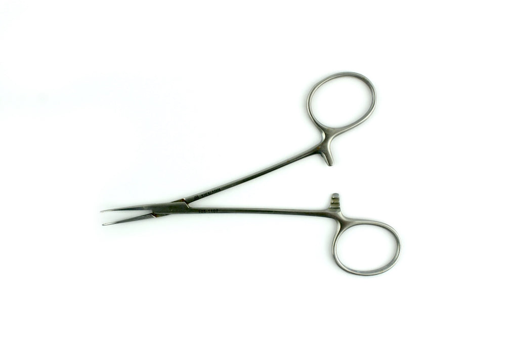 Tiemann Hemostatic Mosquito Forceps Stainless Steel Curved Serrated Tip 4 1/2"
