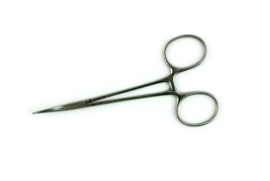 Tiemann Hemostatic Mosquito Forceps Stainless Steel Curved Serrated Tip 4 1/2"