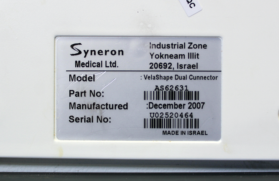 Syneron VelaShape Dual Connector 2007 - 2 HandPcs Cellulite Bod111