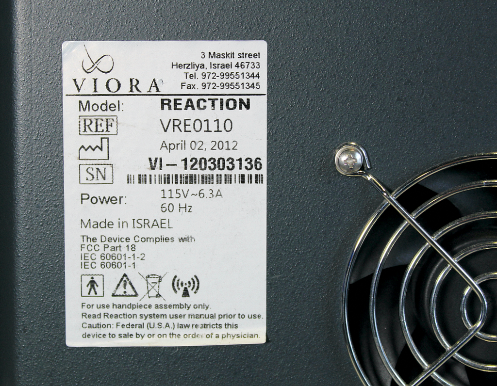 2012 Viora REACTION RF Skin Tightening Body Contouring Radio Frequency System