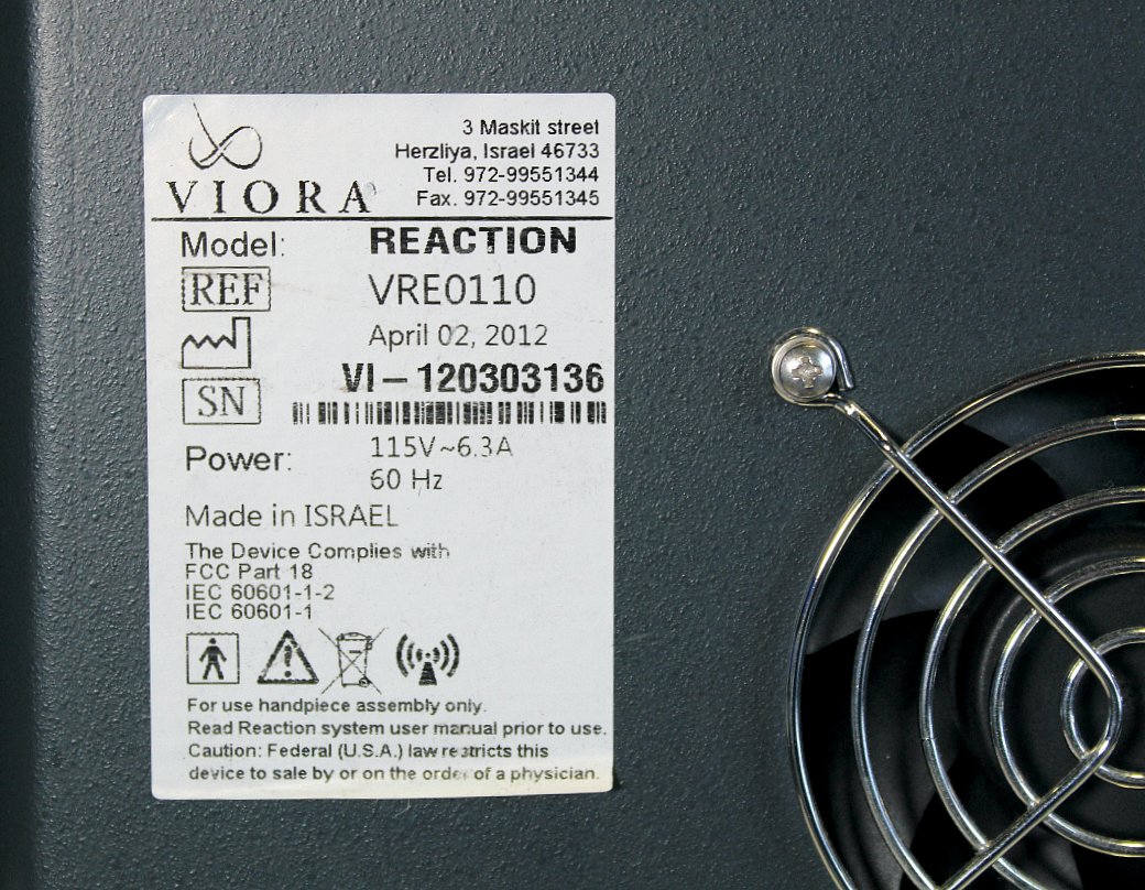 2012 Viora REACTION RF Skin Tightening Body Contouring Radio Frequency System