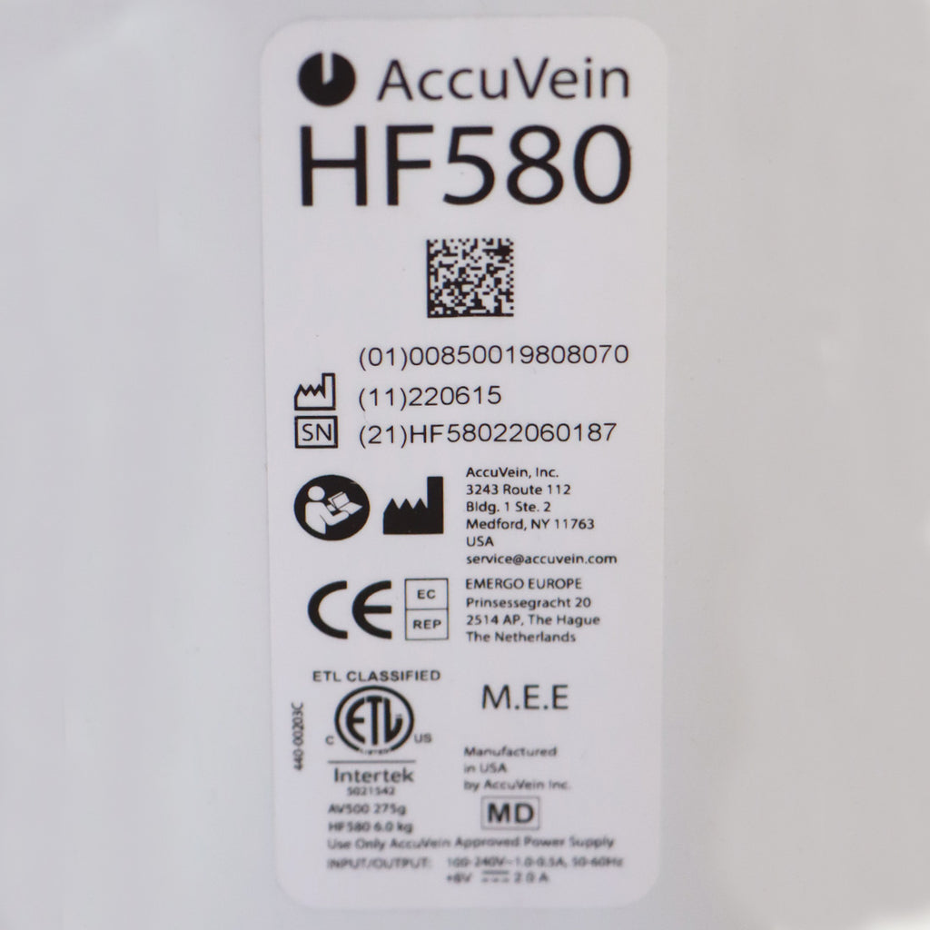 AccuVein Vein Finder HF580 Illuminator Rolling Cart Stand AV500 Handpiece HP