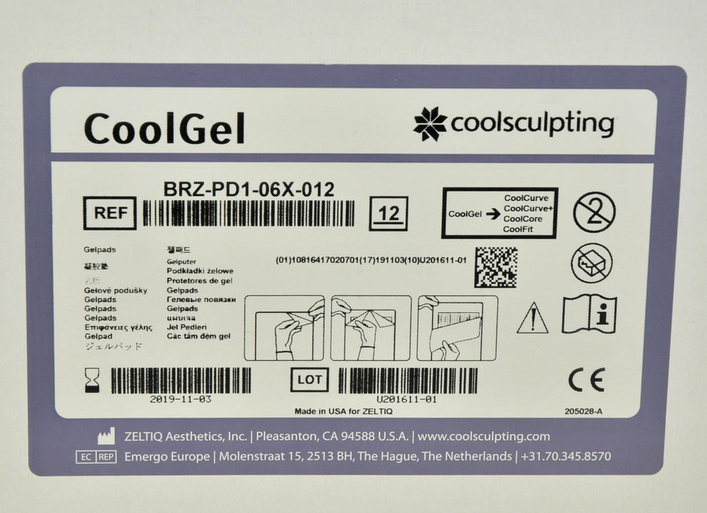 ZELTIQ CoolSculpting CoolGel BRZ-PD1-06X-012 CoolSculpt EXP 2019 x12 Pcs