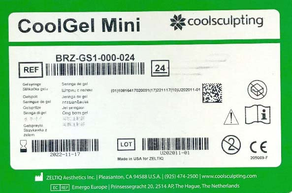 Zeltiq CoolSculpting CoolMini CoolGel Cool Gel Mini BRZ-GS1-000-024 24PK EXP2022