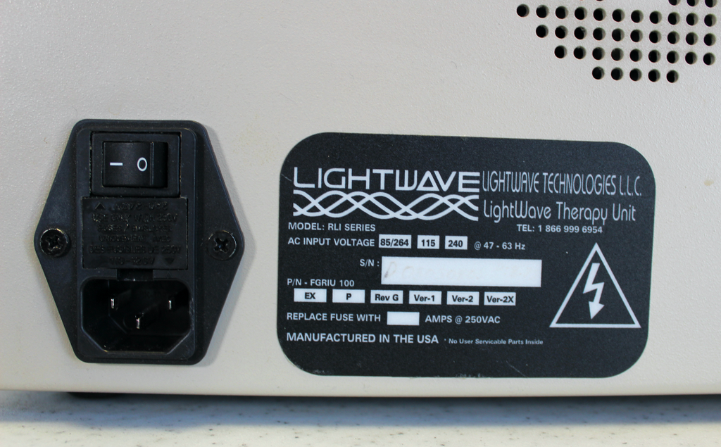 LED Light Therapy System Skin Care Machine LightWave RLI 100 EXP on Mobile Stand