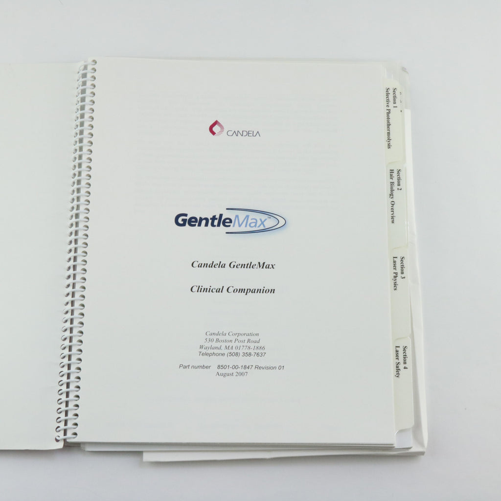 2007 Candela GentleMax Laser 8501-00-1847 Clinical In-Service Manual Rev 1