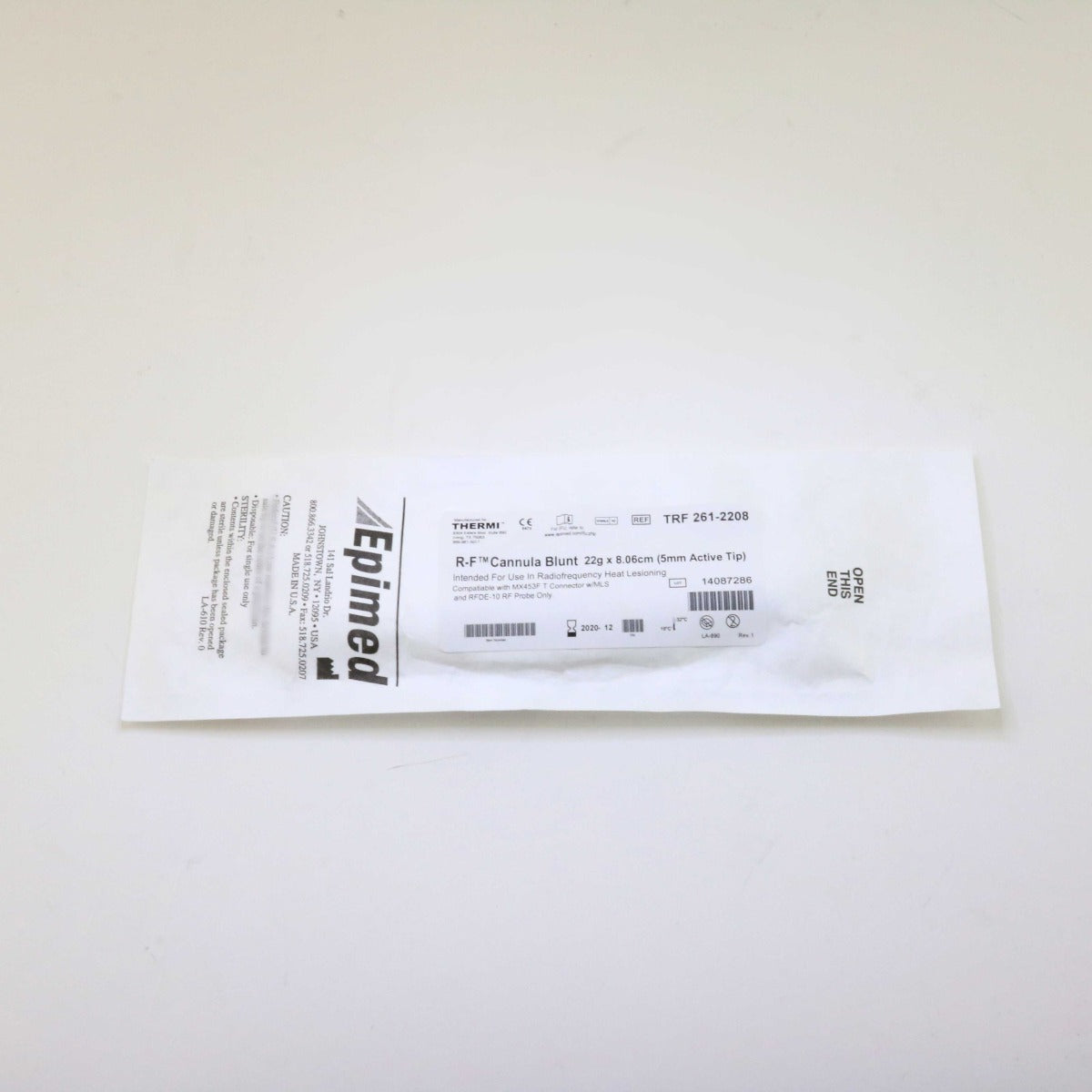 ThermiRF Thermi RF Radiofrequency Cannula TRF 261-2208 Blunt 22G 8cm 5mm EXP2020