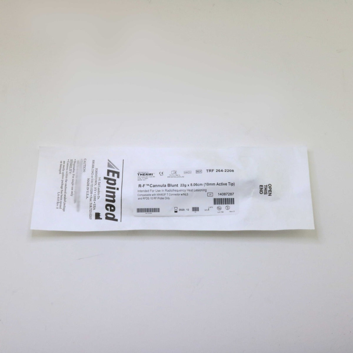 ThermiRF Thermi RF Radiofrequency Cannula TRF 264-2208 Blunt 22G 8cm 10mm EXP'20