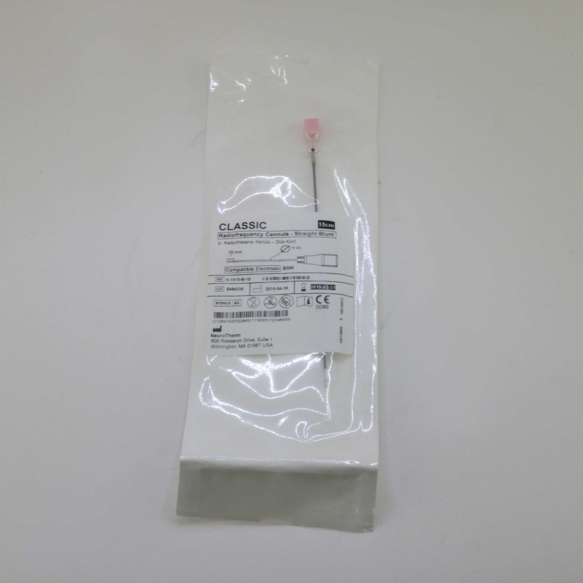 S-1510-B-18 NeuroTherm ThermiRF Radiofrequency Cannula Straight Blunt EXP 2019