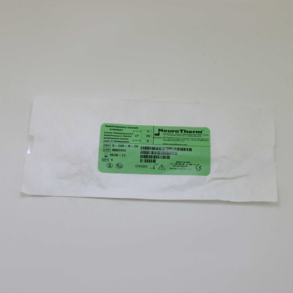 NeuroTherm ThermiRF S-505-B-22 Radiofrequency Cannula Straight BLUNT EXP 2018-11