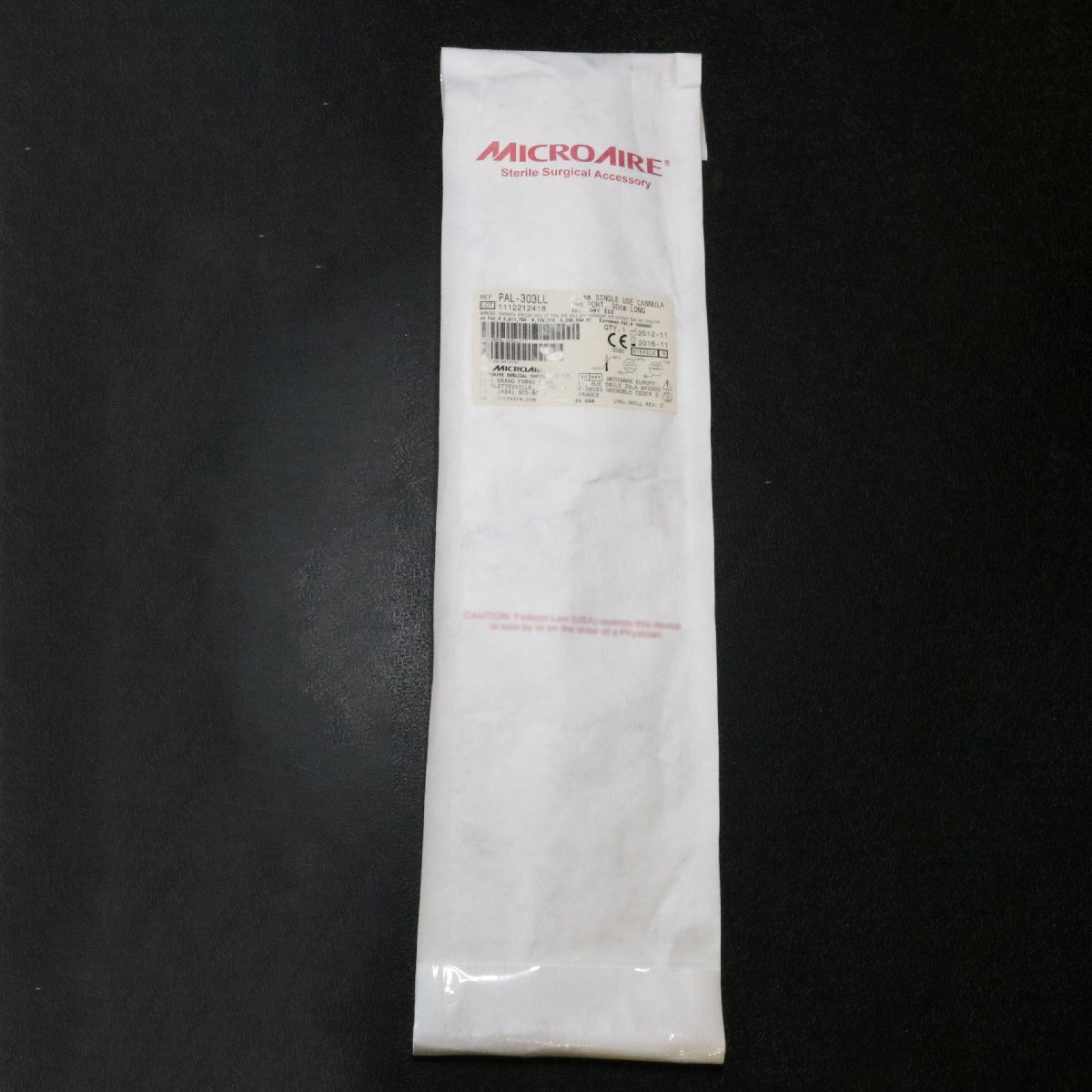 MicroAire Disposable Tri-Port III Cannula 30cm Long 3mm Dia 8mm Port PAL-303LL
