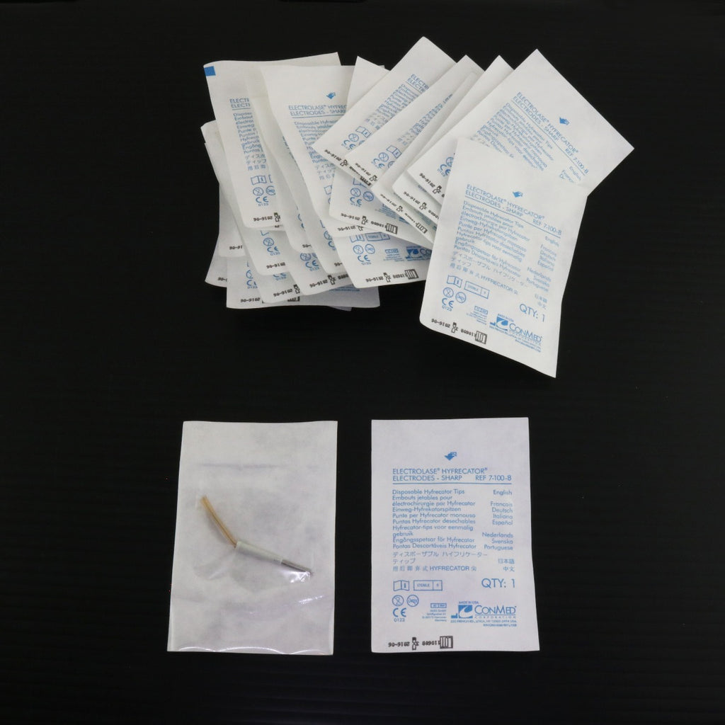 Box of 22 ConMed Hyfrecator Electrolase Electrode Tips Sharp 7-100-8 EXP 2016