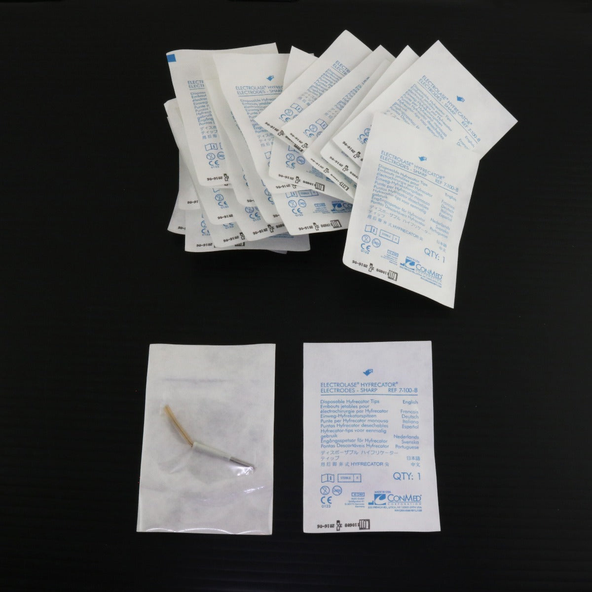 Box of 22 ConMed Hyfrecator Electrolase Electrode Tips Sharp 7-100-8 EXP 2016
