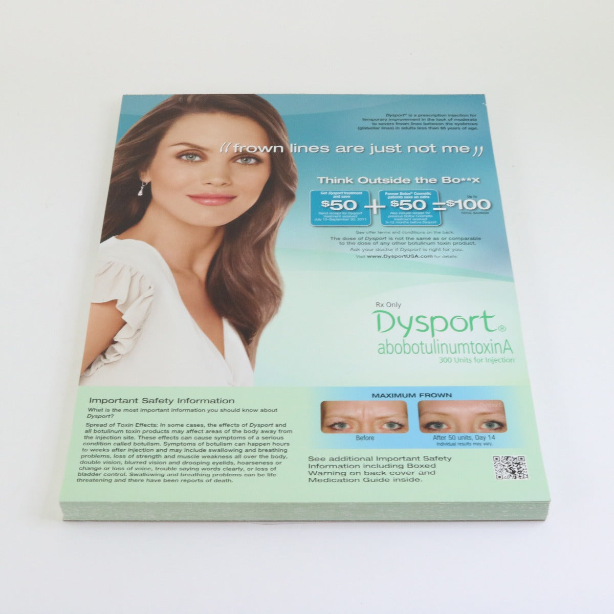 Dysport Botox Patient Information Tearaway Front Desk Marketing Display (25)