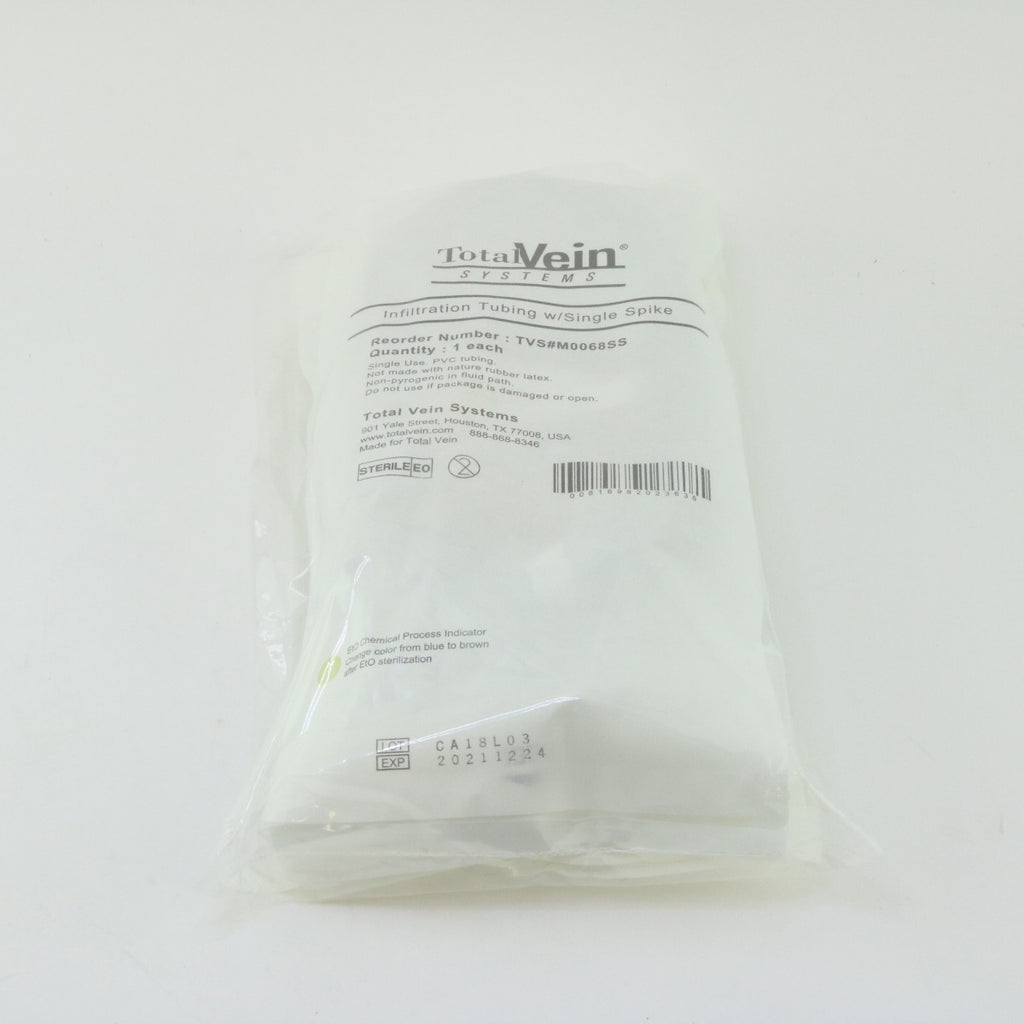 Total Vein Systems PVC Infiltration Tubing w/ Single Spike TVS#M0068SS 5-PACK
