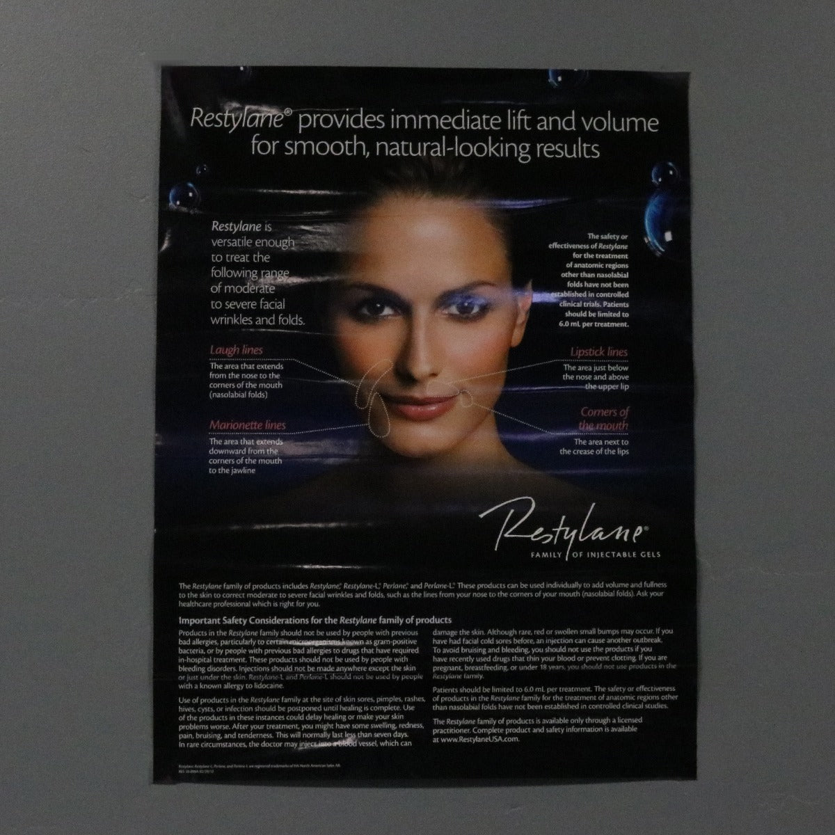 2012 Restylane Face Filler Marketing 18x24" Peel & Stick Poster