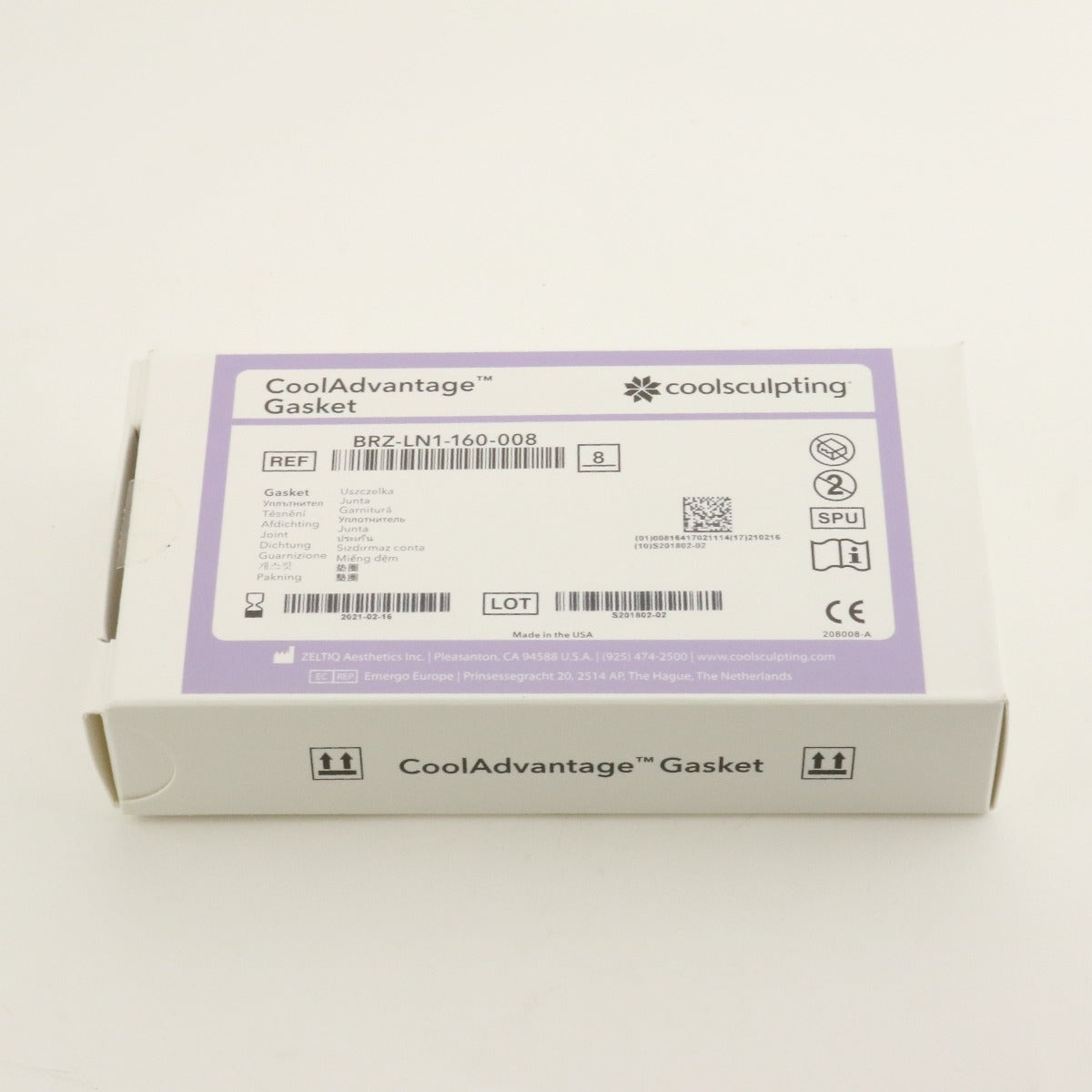 Zeltiq CoolSculpting CoolAdvantage Gasket BRZ-LN1-160-008 Exp 02/2021 8 Pack