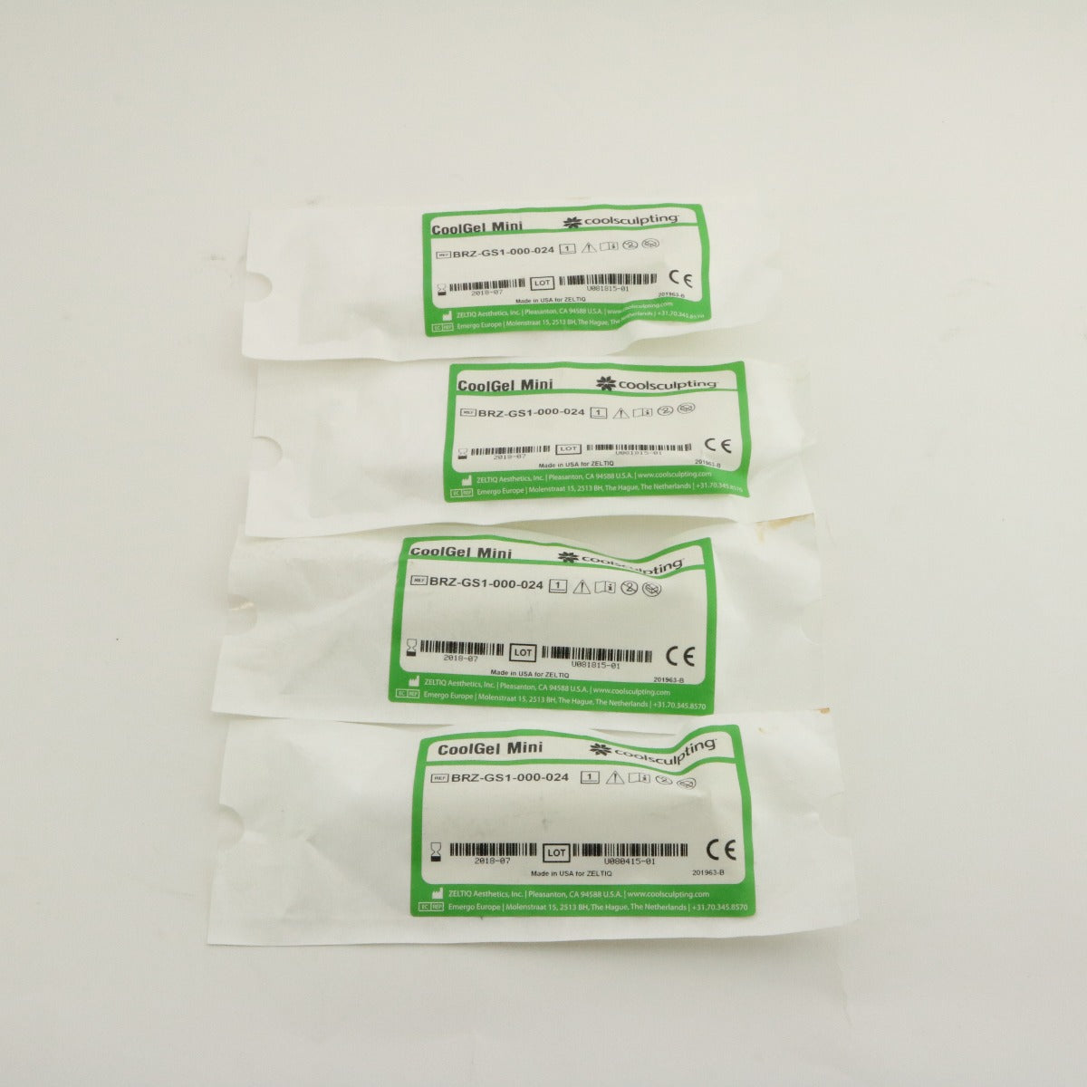 Zeltiq CoolSculpting CoolGel Mini Cool Gel BRZ-GS1-000-024 Exp 2018 4PACK
