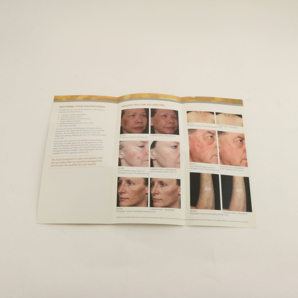2011 Solta Fraxel Restore Dual 1927nm Skin Resurfacing Patient Brochures 20pk