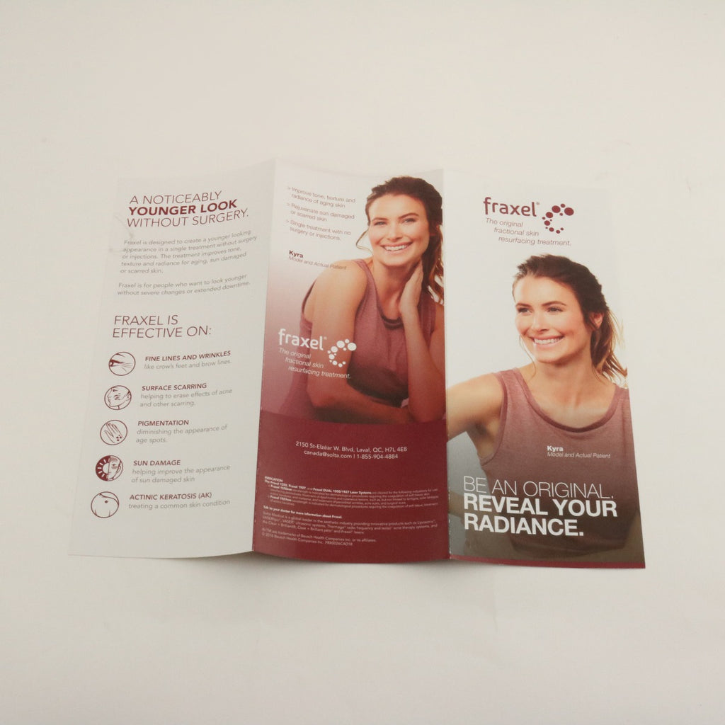 2018 Solta Fraxel Dual 1550/1927 Laser Reveal Your Radiance Brochures 25 Pack