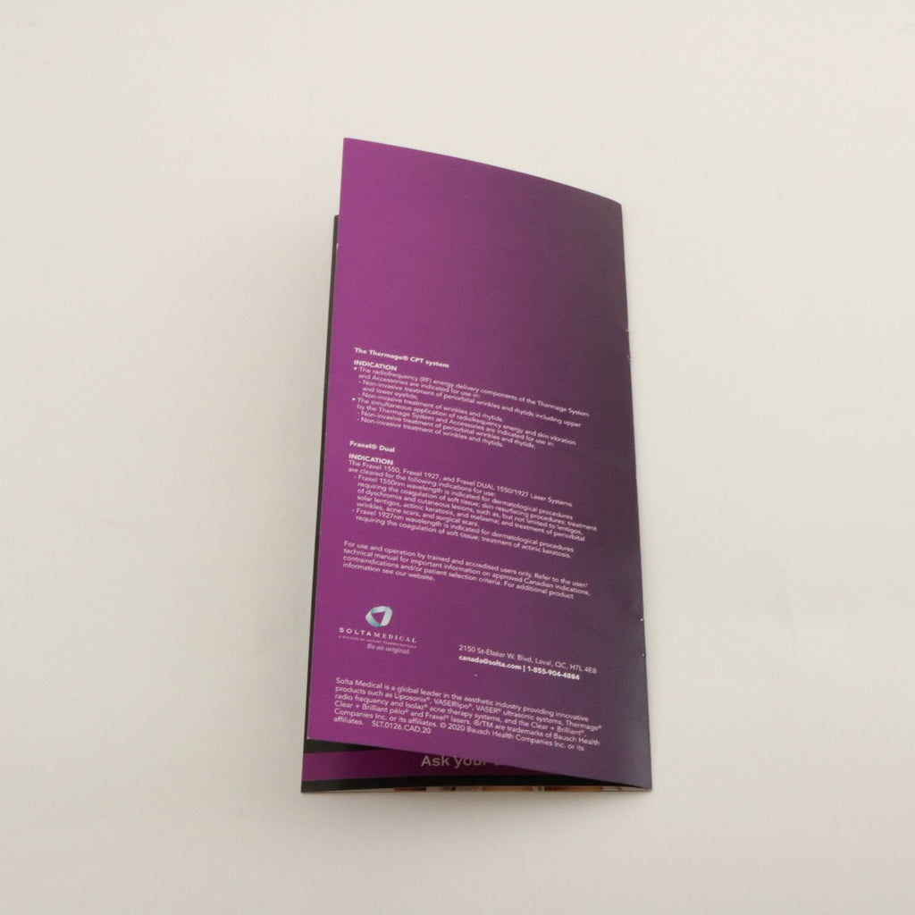 2020 Solta Fraxel Dual Thermage CPT Double Up on Fabulous Brochures 25 Pack