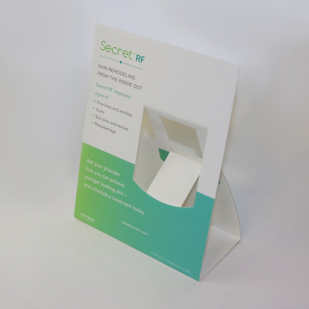 Cutera Secret RF Front Desk Lobby Brochure Holder SecretRF Display 8.5x11"