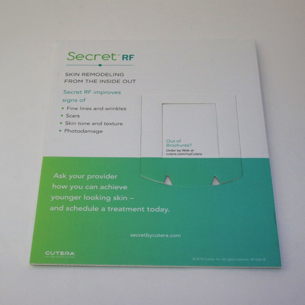 Cutera Secret RF Front Desk Lobby Brochure Holder SecretRF Display 8.5x11"
