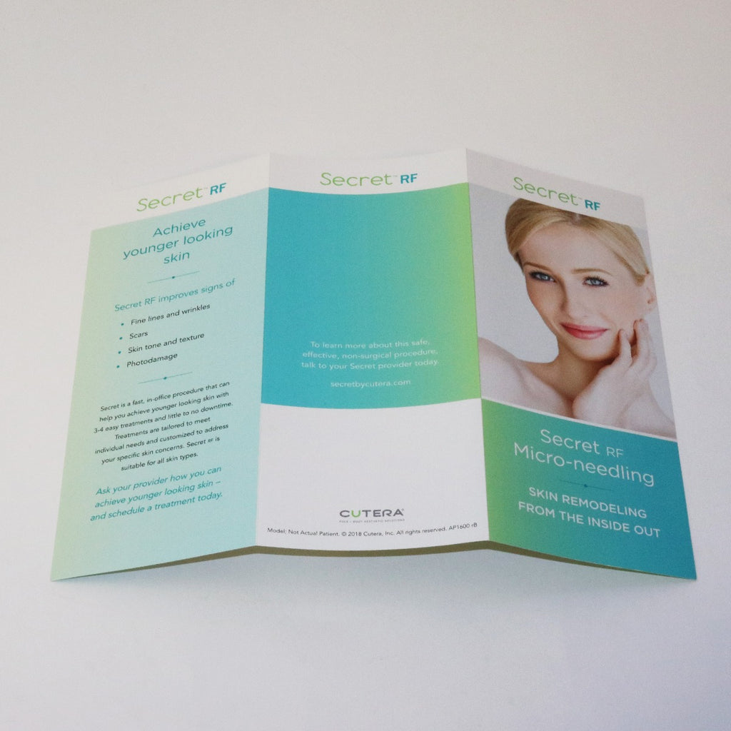 2018 Cutera Secret RF Microneedling Patient Brochures SecretRF 10 Pack