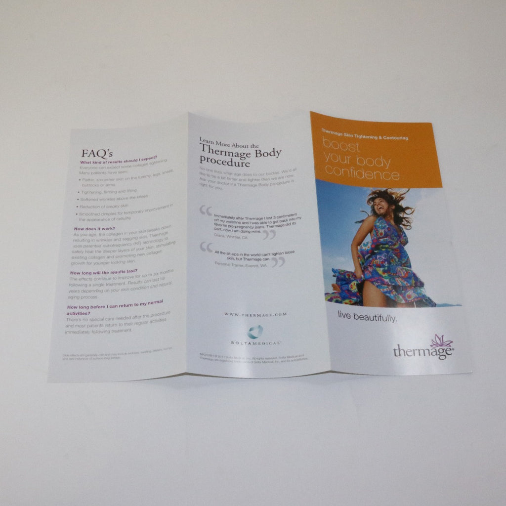 2011 Solta Thermage Skin Tightening Patient Brochures MK2028H 26 Pack