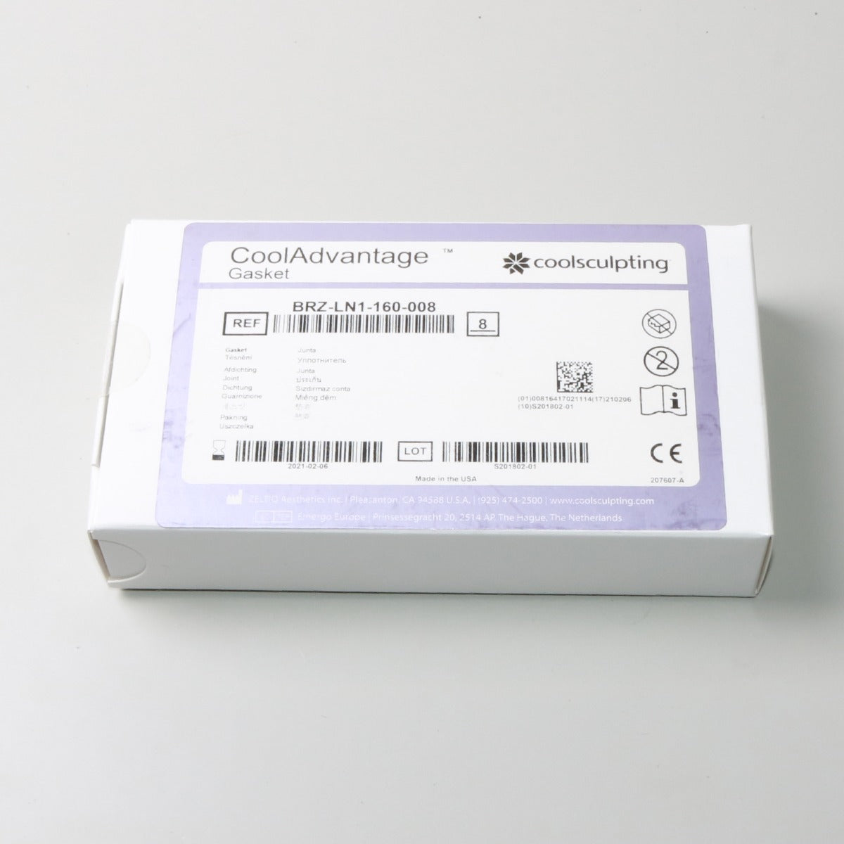 Zeltiq CoolSculpting CoolAdvantage Gasket BRZ-LN1-160-008- 8 Pack - EXPIRED