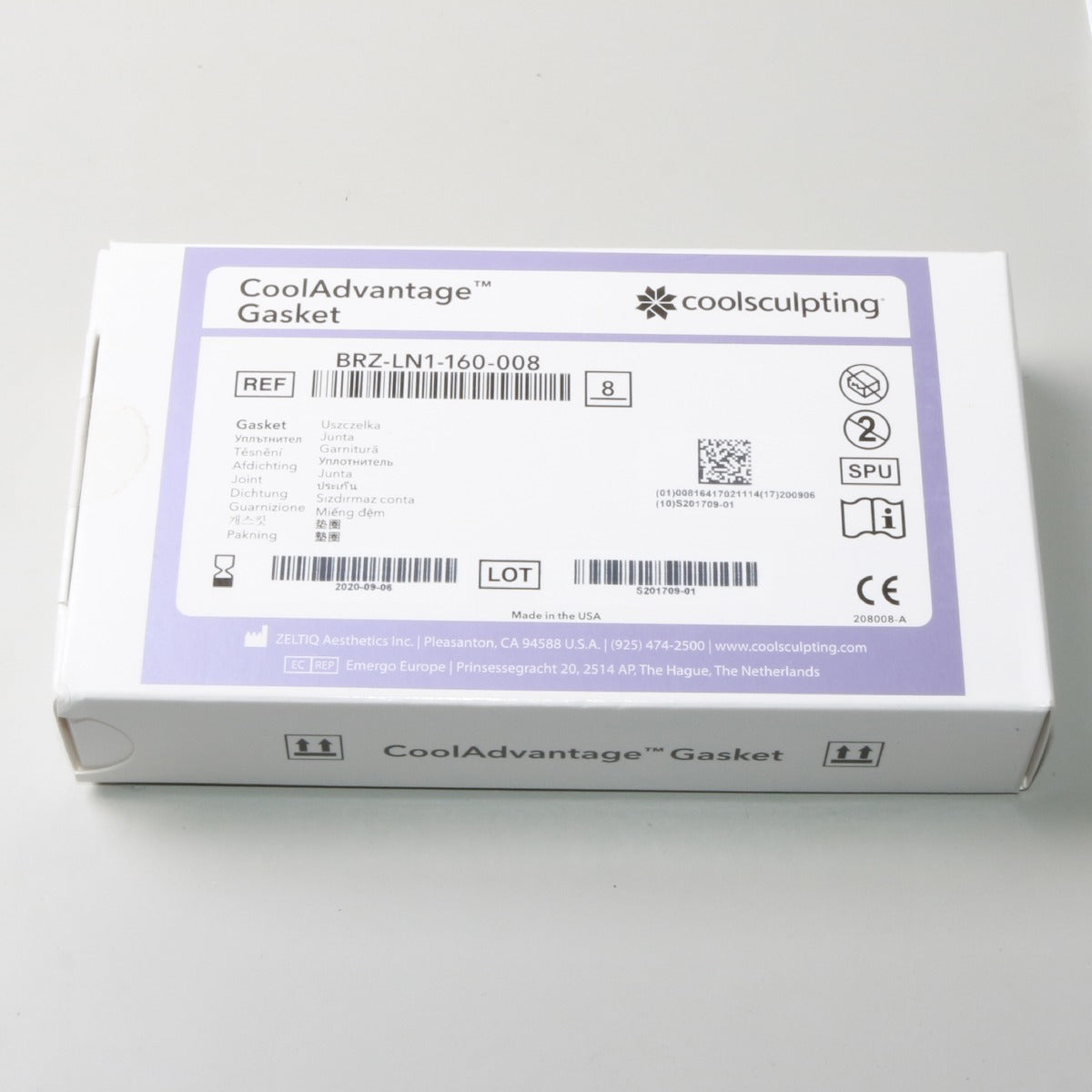 Zeltiq CoolSculpting CoolAdvantage Gasket BRZ-LN1-160-008 Exp 09/06/2020 8 Pack