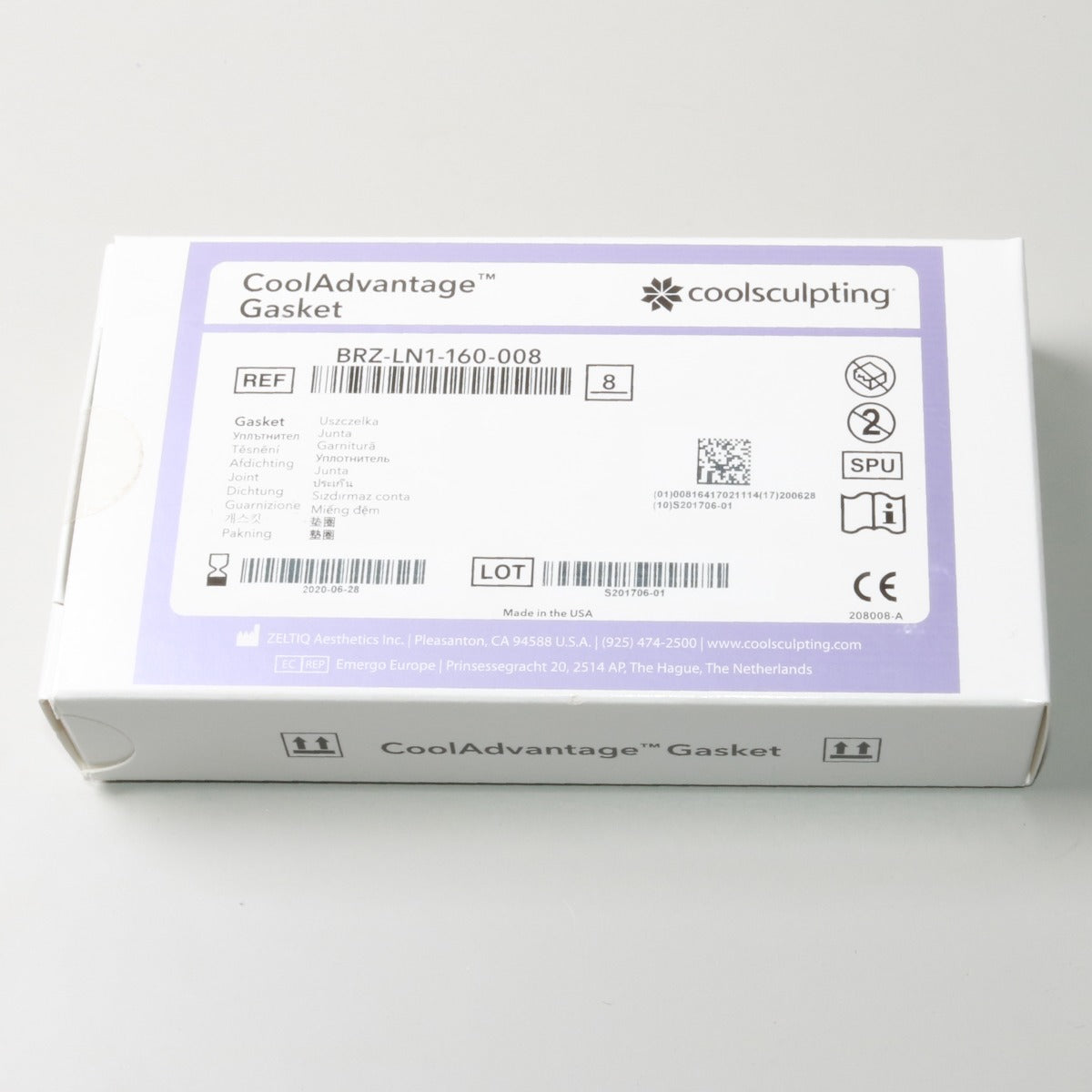 Zeltiq CoolSculpting CoolAdvantage Gasket BRZ-LN1-160-008 Exp 06/28/2020 8 Pack