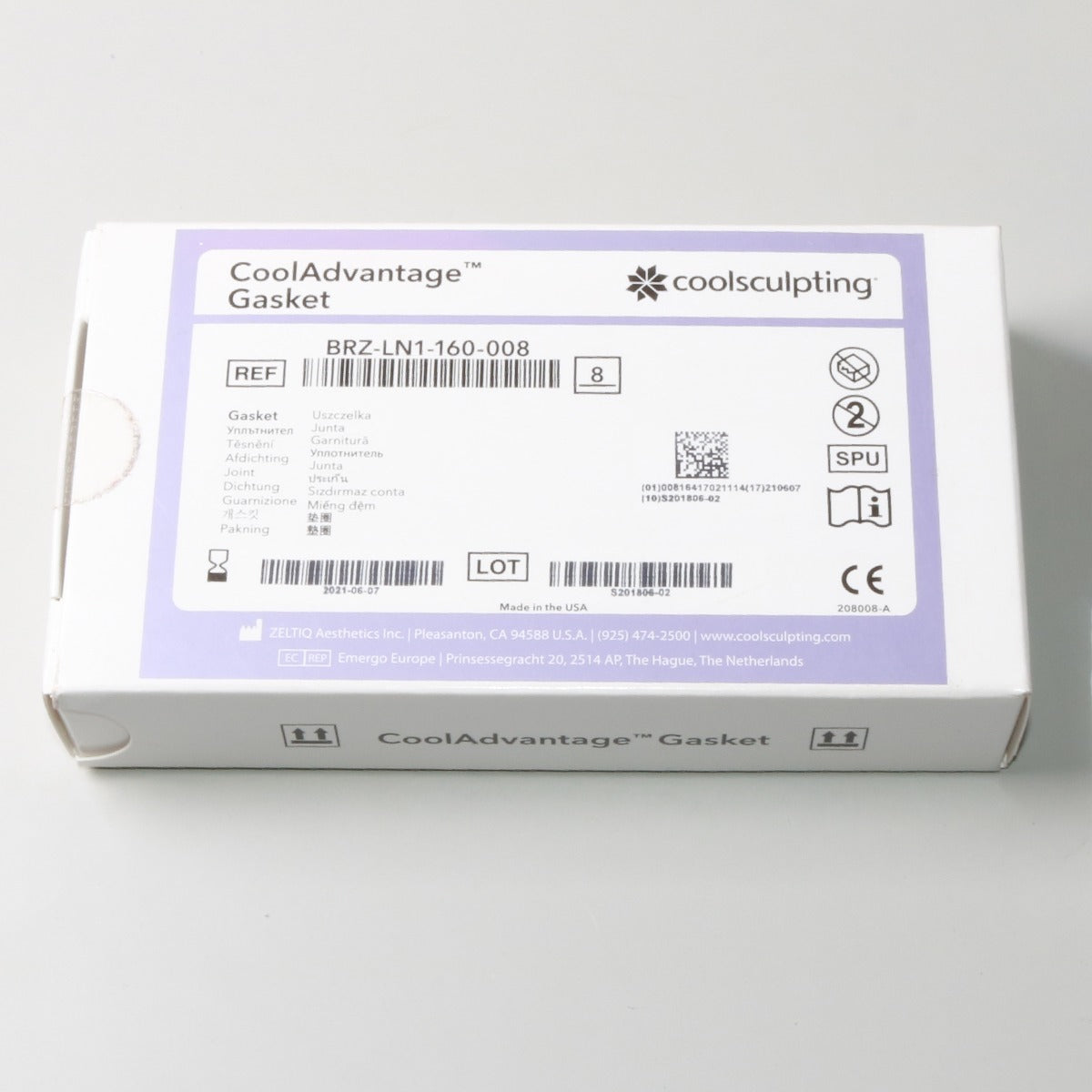 Zeltiq CoolSculpting CoolAdvantage Gasket BRZ-LN1-160-008 Exp 06/07/2021 8 Pack