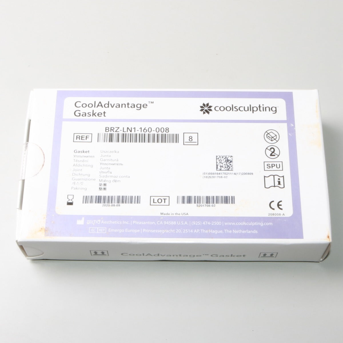 Zeltiq CoolSculpting CoolAdvantage Gasket BRZ-LN1-160-008 Exp 08/09/2020 8 Pack