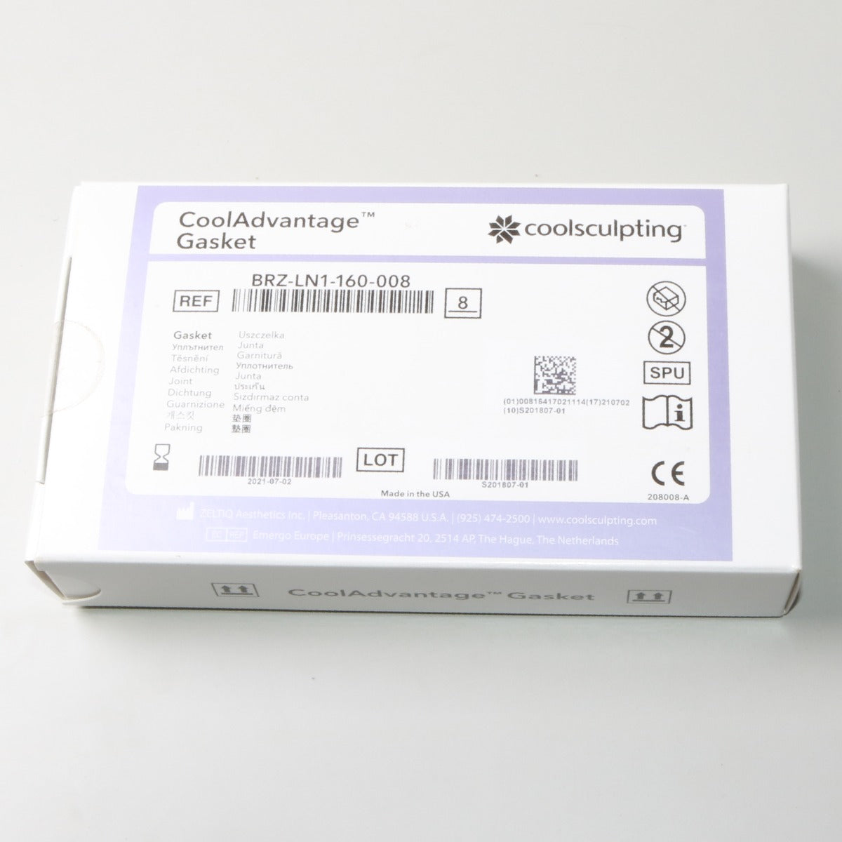 Zeltiq CoolSculpting CoolAdvantage Gasket BRZ-LN1-160-008 Exp 07/02/2021 8 Pack