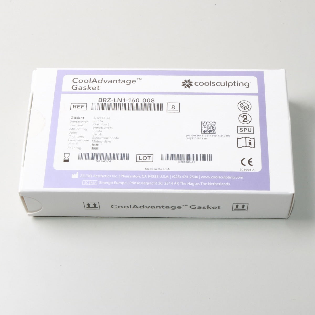 Zeltiq CoolSculpting CoolAdvantage Gasket BRZ-LN1-160-008 Exp 03/06/2021 8 Pack