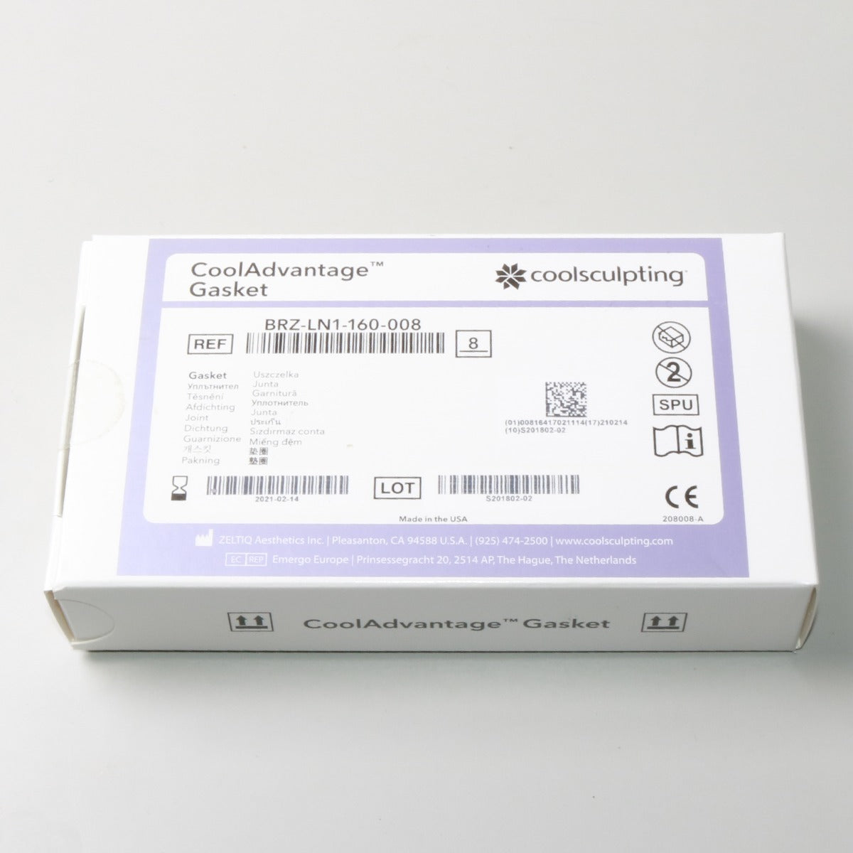 Zeltiq CoolSculpting CoolAdvantage Gasket BRZ-LN1-160-008 Exp 02/14/2021 8 Pack