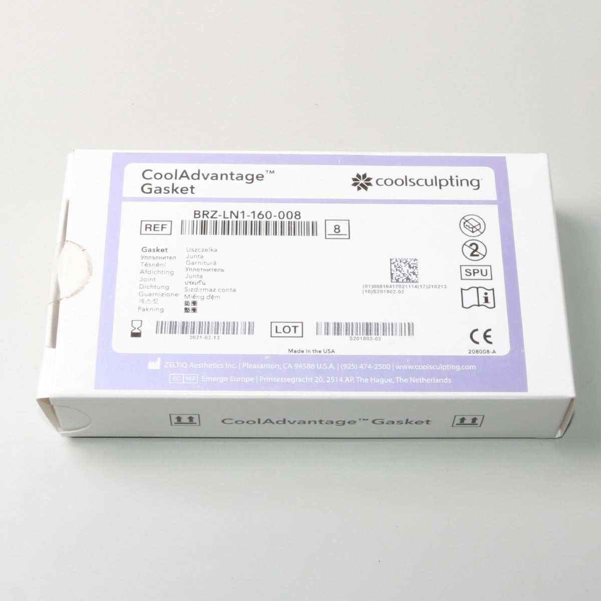 Zeltiq CoolSculpting CoolAdvantage Gasket BRZ-LN1-160-008 Exp 02/13/2021 8 Pack