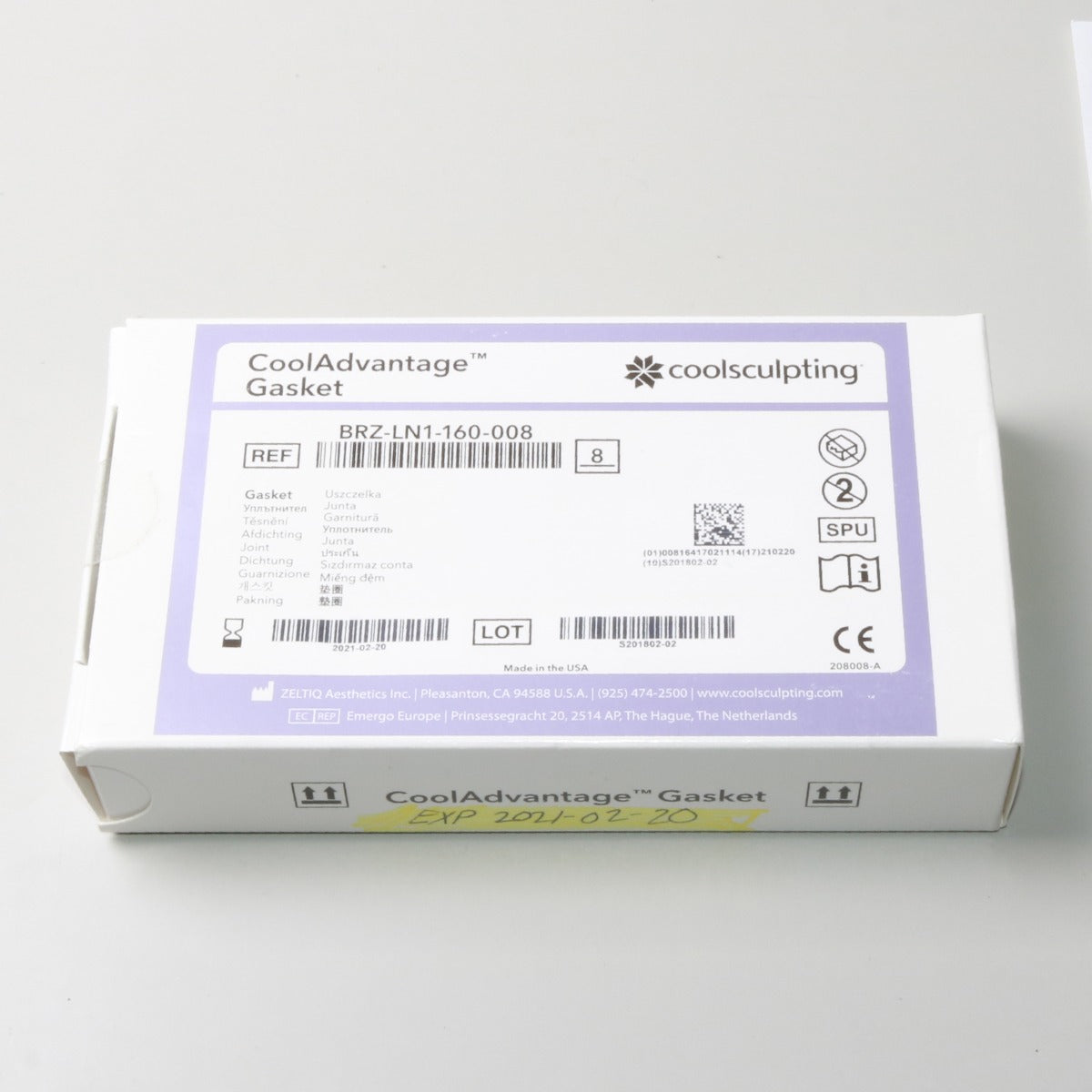 Zeltiq CoolSculpting CoolAdvantage Gasket BRZ-LN1-160-008 Exp 02/20/2021 8 Pack