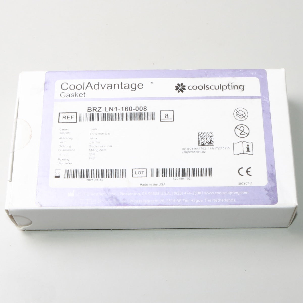 Zeltiq CoolSculpting CoolAdvantage Gasket BRZ-LN1-160-008 Exp 01/15/2021 8 Pack