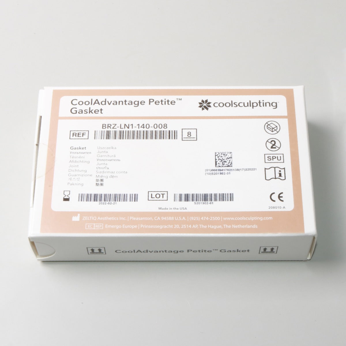 Zeltiq CoolSculpting CoolAdvantage Petite Gaskets BRZ-LN1-140 8 Pack Exp02/21/22