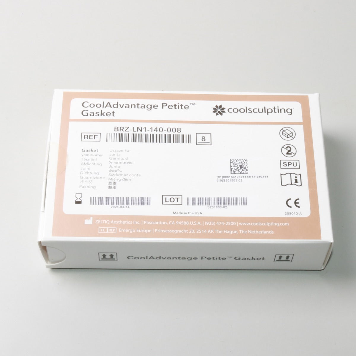 Zeltiq CoolSculpting CoolAdvantage Petite Gaskets BRZ-LN1-140 8 Pack Exp03/13/21
