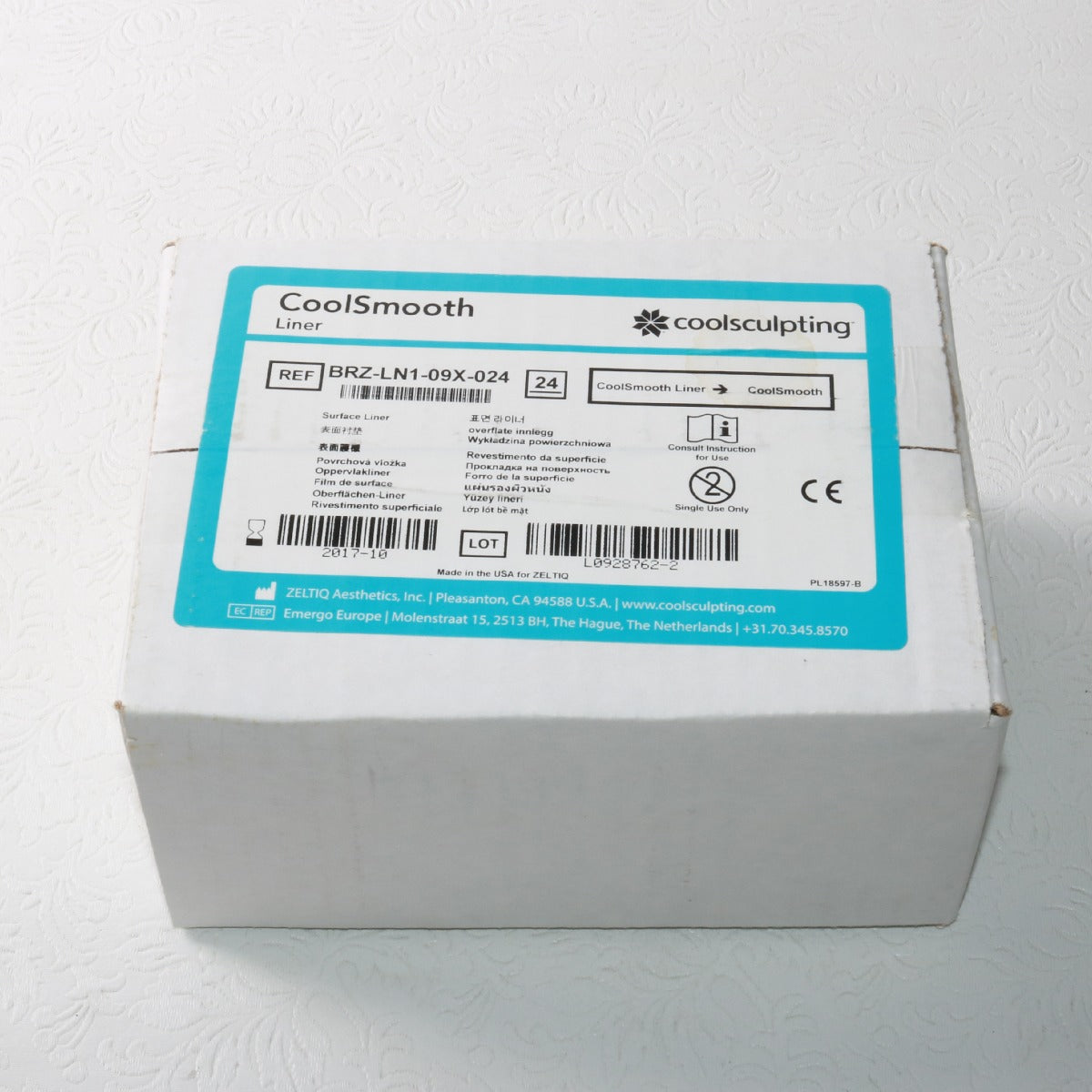 Zeltiq CoolSculpting CoolSmooth Applicator Liner BRZ-LN1-09X-024 24PK EXP2017