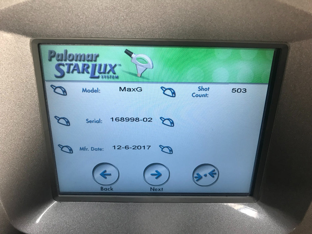 2017 Palomar Starlux 500 Max G Pigment Vascular IPL Handpiece LOW 503 SHOTS