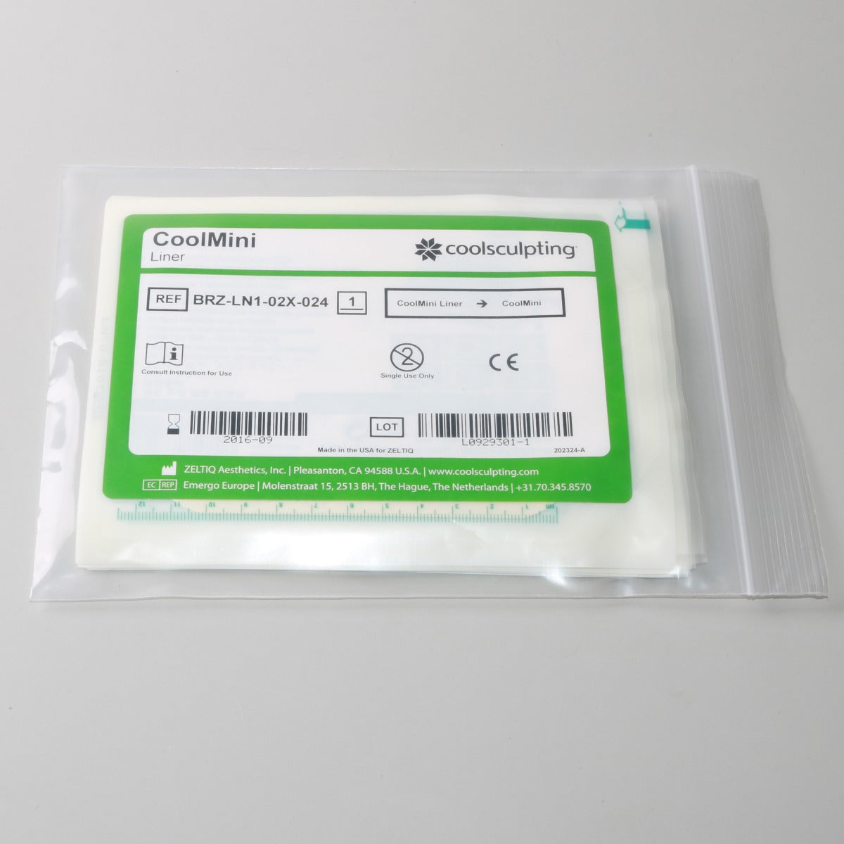 Zeltiq CoolSculpting CoolMini Liner Cool Mini 16PACK BRZ-LN1-02X-024 EXP 2016-09