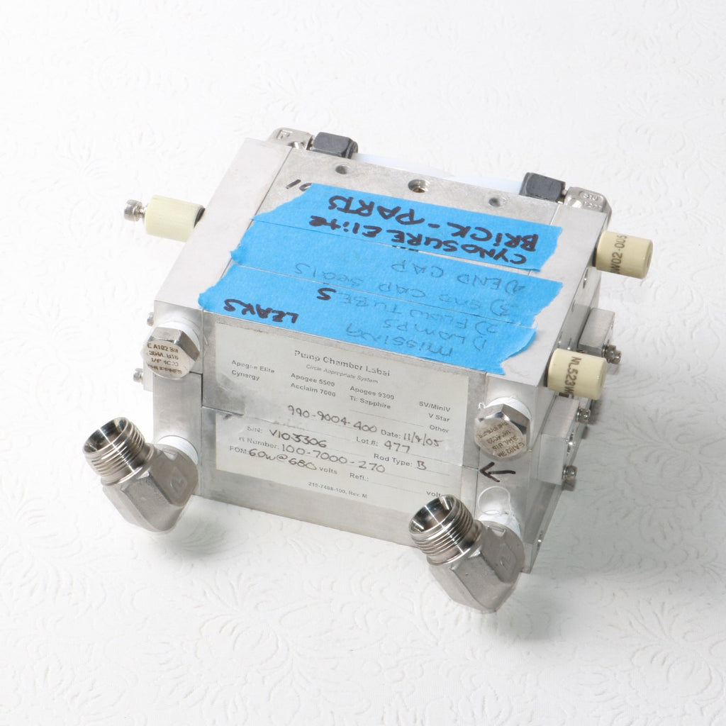 Cynosure Elite Brick Laser Head Pump Chamber 100-7000-270 AS IS FOR PARTS NO ROD